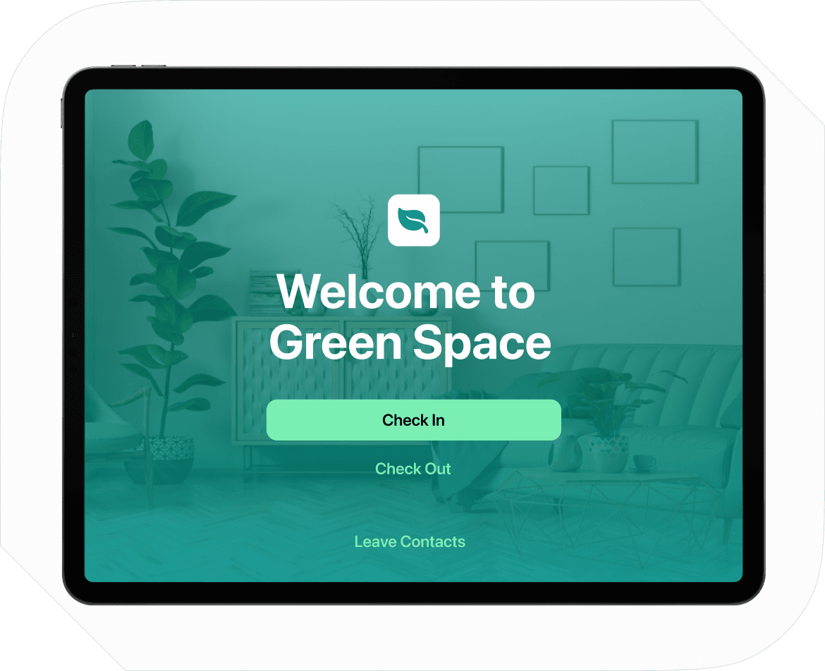 Visitor display by Spacebring coworking space management system